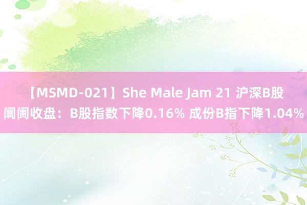 【MSMD-021】She Male Jam 21 沪深B股阛阓收盘:B股指数下降0.16% 成份B指下降1.04%