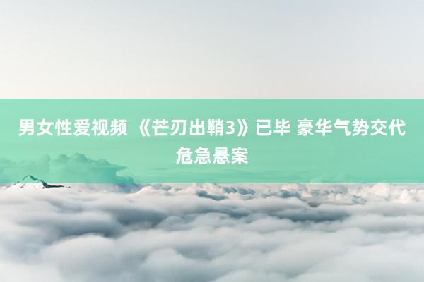 男女性爱视频 《芒刃出鞘3》已毕 豪华气势交代危急悬案